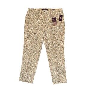 NWT Gloria Vanderbuilt Amanda Light Germ Floral Jeans Slimming Pants Size 16W